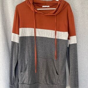 Orange and Gray Women's Hoodie